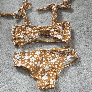 🌻4 For $20🌻PatPat Brown Floral Kids Bikini